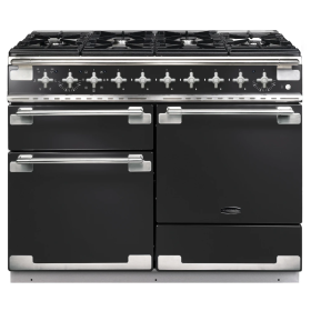 Rangemaster ELS110DFFCB Elise 110cm Dual Fuel Range Cooker in Charcoal Black and Brushed Nickel