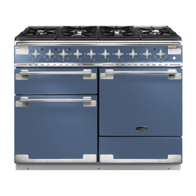 Rangemaster ELS110DFFSB Elise 110cm Dual Fuel Range Cooker in Stone Blue and Brushed Nickel