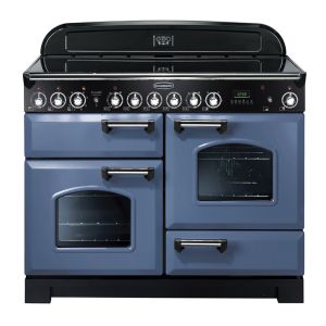 Rangemaster CDL110ECSBC Classic Deluxe 110cm Ceramic Range Cooker in Stone Blue and Chrome