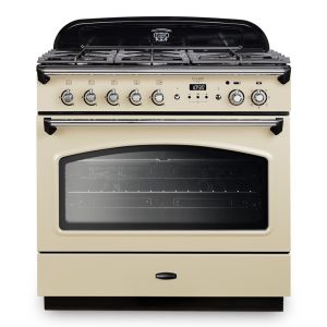 Rangemaster CLAS90FXDFFCR/C Classic FX 90cm Dual Fuel Single Cavity Range Cooker in Cream and Chrome