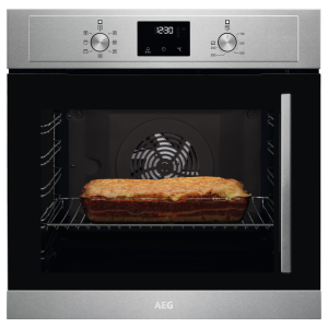 AEG BCX335L11M 6000 Built In Catalytic Single Oven in Stainless Steel with Left Hand Door Opening