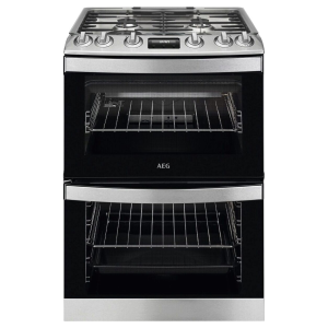 AEG CGB6131ACM Freestanding 60cm Gas Double Oven Catalytic Cooker in Stainless Steel