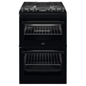 AEG CGX1130ACB 55cm Freestanding Catalytic Lidded Gas Cooker in Black