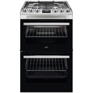 AEG CGX1130ACM 55cm Freestanding Catalytic Lidded Gas Cooker in Stainless Steel