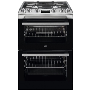 AEG CGX6130ACM Freestanding 60cm Gas Double Oven Catalytic Cooker in Stainless Steel