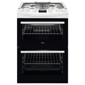 AEG CGX6130ACW Freestanding 60cm Gas Double Oven Catalytic Cooker in White