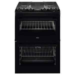 AEG CKX6540ACB 5000 Freestanding 60cm Dual Fuel Catalytic Double Oven Cooker in Black