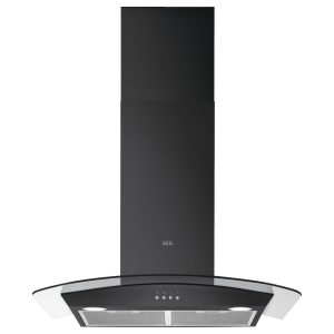 AEG DTX3840B 3000 LEDLights 80cm Chimney Cooker Hood in Black with Clear Glass