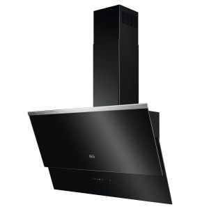 AEG DVB5860B Sliding 80cm Angled Cooker Hood in Black Glass and Stainless Steel