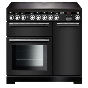 Rangemaster EDL90EICBC Encore Deluxe 90cm Induction Range Cooker in Charcoal Black and Chrome