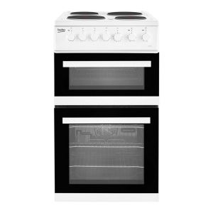 Beko EDP503W 50cm Solid Plate Hob Electric Double Oven Cooker White