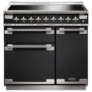 Rangemaster ELS90EICB Elise 90cm Induction Range Cooker in Charcoal Black and Brushed Nickel