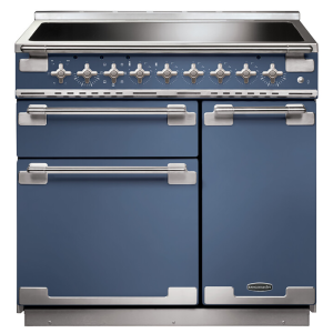 Rangemaster ELS90EISB Elise 90cm Induction Range Cooker in Stone Blue and Brushed Nickel