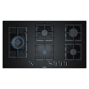 Siemens EP9A6SB90 iQ500 90cm Gas Hob in Black Glass