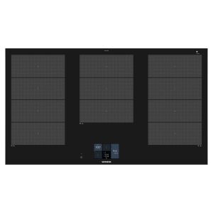 Siemens EX975KXW1E iQ700 90cm 5 Zone Flex Induction Hob in Black with Stainless Steel Trim