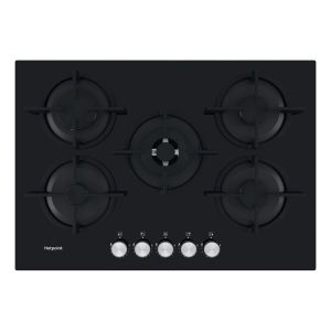 Hotpoint HGS72SBK 75cm 5 Burner Gas on Glass Black Hob 