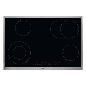 AEG HK834060XB 80cm Ceramic Multi Purpose Zone Hob with Stainless Steel Trim