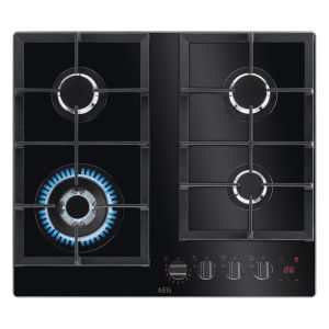 AEG HKB64450NB 60cm Flamelight Gas on Glass Hob Black