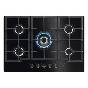 AEG HKB75450NB 8000 Series 75cm Flamelight Gas On Glass Hob in Black