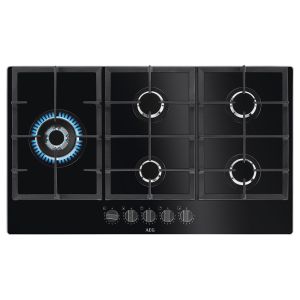 AEG HKB95820NB 6000 Gas on Glass 90cm 5 Burner Black Hob