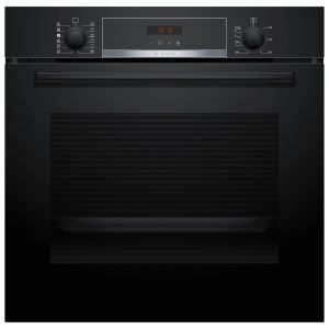 Bosch HQA574BB3B Series 4 Built In Added Steam Pyrolytic Single Oven in Black