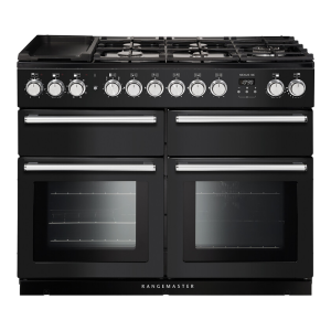 Rangemaster NEXSE110DFFCBC Nexus SE 110cm Dual Fuel Range Cooker in Charcoal Black and Chrome