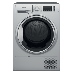 Hotpoint NTM1182SSKUK Freestanding 8kg Crease Care Heat Pump Tumble Dryer in Silver