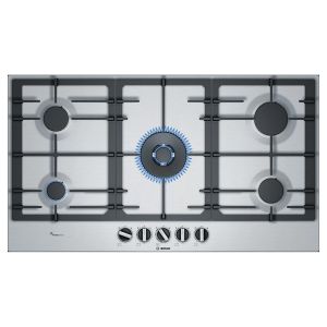 Bosch PCR9A5B90 Serie 6 90cm 5 Burner Gas Hob in Stainless Steel