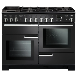 Rangemaster PDL110DFFCBC Professional Deluxe 110cm Dual Fuel Range Cooker in Charcoal Black and Chrome