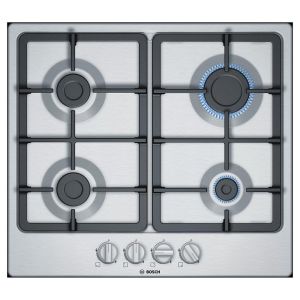 Bosch PGP6B5B90 Serie 4 60cm 4 Burner Gas Hob in Stainless Steel