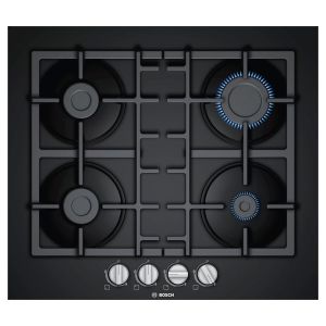 Bosch PNP6B6B90 Serie 4 60cm 4 Burner Gas Hob in Black Tempered Glass