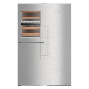 Liebherr SBSes8496 PremiumPlus BioFresh No Frost American Fridge Freezer with Built In Wine Storage in Stainless Steel