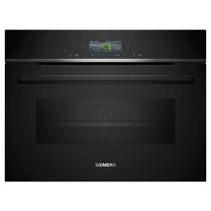 Siemens CM724G1B1B iQ700 Built In Compact Hydrolytic Oven with Microwave in Black