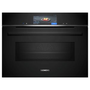Siemens CM778GNB1B iQ700 Built In Compact Hydrolytic Oven with Microwave in Black