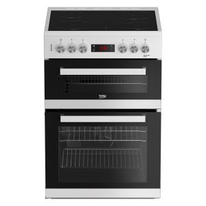 Beko EDC634W Freestanding 60cm Double Oven Electric Cooker with Ceramic Hob in White
