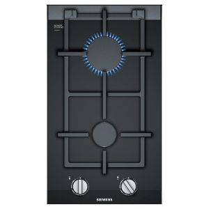 Siemens ER3A6BB70 iQ700 30cm Domino Gas Hob in Black Ceramic with Stainless Steel Trim