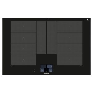 Siemens EX875KYW1E iQ700 80cm Flex Induction Hob in Black with Stainless Steel Trim