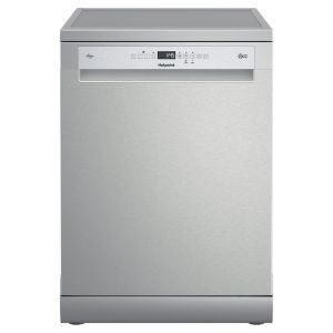 Hotpoint H7FHP43XUK Freestanding Full Size ActiveDry Dishwasher in Silver Inox