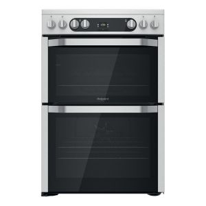Hotpoint HDM67V9HCX 60cm Ceramic Double Oven Cooker in Stainless Steel