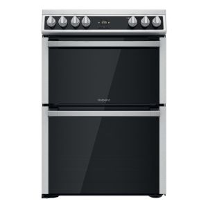 Hotpoint HDT67V9H2CX 60cm Ceramic Double Oven Cooker in Stainless Steel