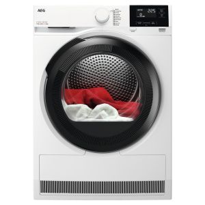 AEG TR718L4B 7000 Series SensiDry® 8kg Heat Pump Tumble Dryer in White with Black Door