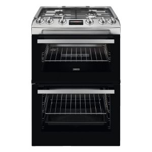 Zanussi ZCG63260XE Freestanding 60cm Gas Double Oven Cooker Stainless Steel