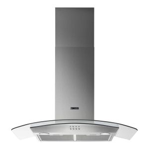 Zanussi ZHC92352X 90cm Chimney Cooker Hood in Stainless Steel and Curved Glass